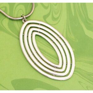 Vintage Multi Layered Eye Silver Tone Necklace 17 inch - W20